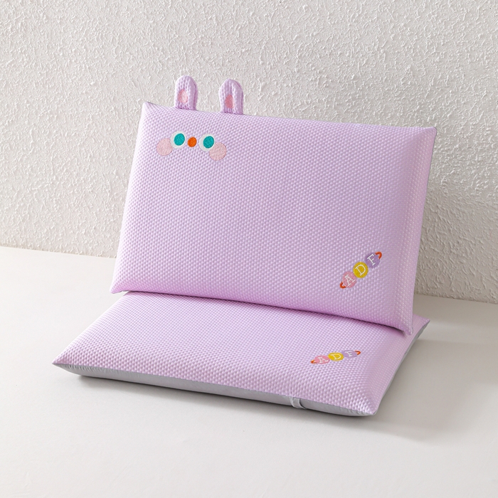 91家纺网 家纺一手货源 找家纺 织布人 2026新款枕芯夏季凉感可拆洗幼儿园儿童枕头学生宿舍专用枕套+枕芯 凉感甜心小萌-紫色