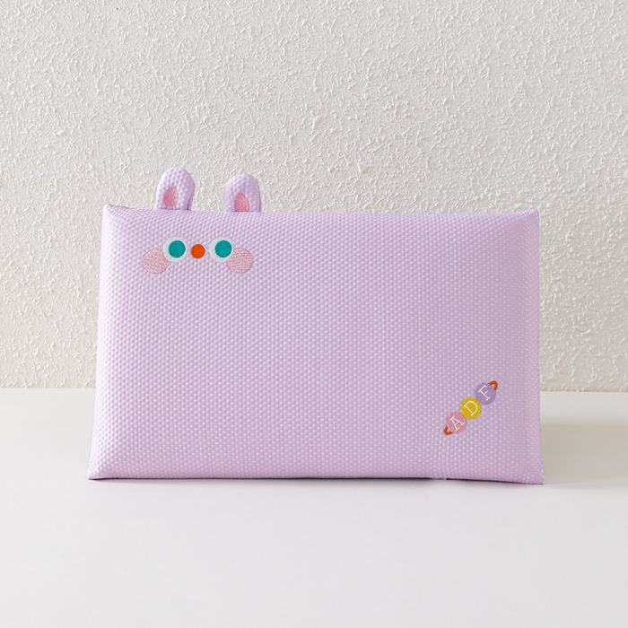 91家纺网 家纺一手货源 找家纺 织布人 2026新款枕芯夏季凉感可拆洗幼儿园儿童枕头学生宿舍专用枕套+枕芯 凉感甜心小萌-紫色