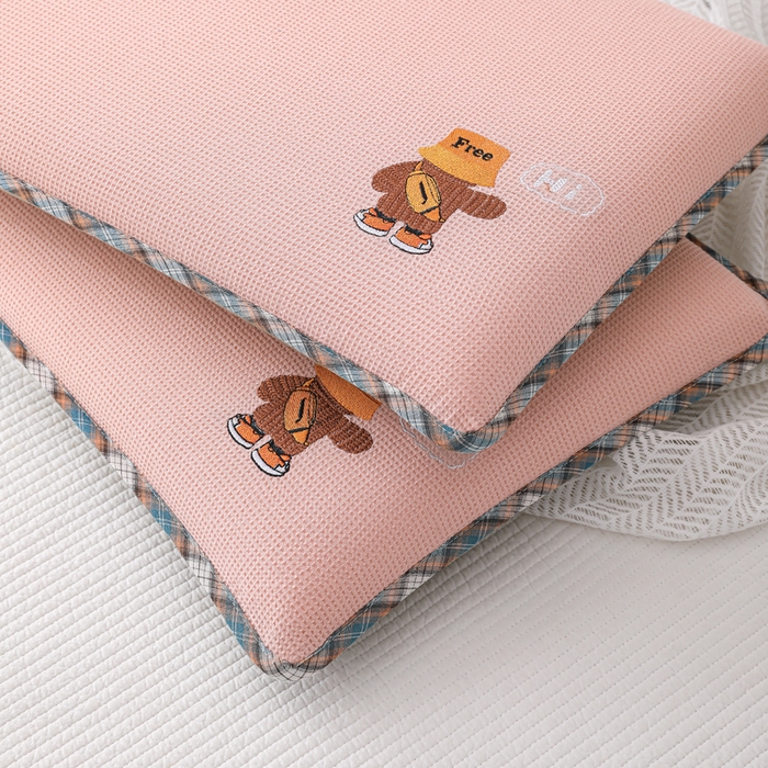 91家纺网 家纺一手货源 找家纺 （总）织布人 2026新款枕芯全棉华夫格可拆洗幼儿园儿童枕头学生宿舍专用枕套+枕芯