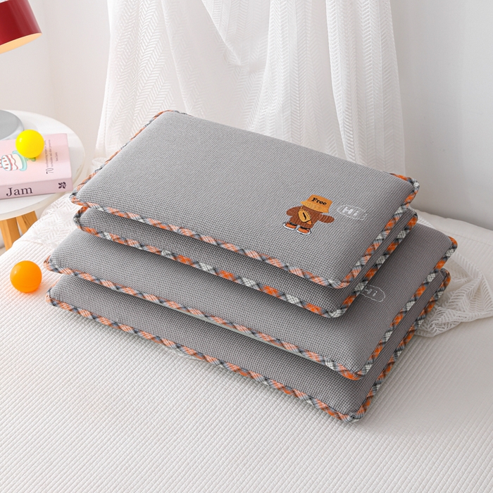 91家纺网 家纺一手货源 找家纺 织布人 2026新款枕芯全棉华夫格可拆洗幼儿园儿童枕头学生宿舍专用枕套+枕芯 全棉华夫格你好同学-灰色