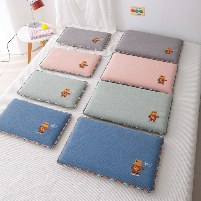 织布人 2026新款枕芯全棉华夫格可拆洗幼儿园儿童枕头学生宿舍专用枕套+枕芯 组合图仅供展示-不可下单