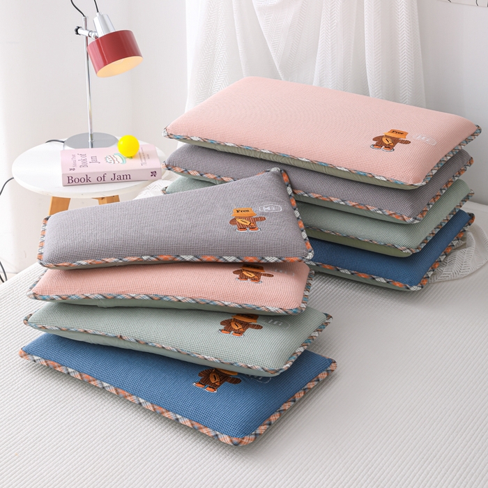 91家纺网 家纺一手货源 找家纺 织布人 2026新款枕芯全棉华夫格可拆洗幼儿园儿童枕头学生宿舍专用枕套+枕芯 组合图仅供展示-不可下单