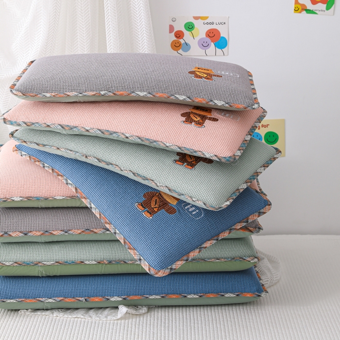 91家纺网 家纺一手货源 找家纺 织布人 2026新款枕芯全棉华夫格可拆洗幼儿园儿童枕头学生宿舍专用枕套+枕芯 组合图仅供展示-不可下单