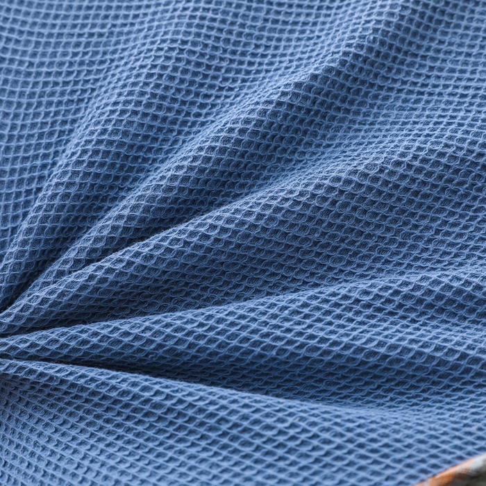 91家纺网 家纺一手货源 找家纺 织布人 2026新款枕芯全棉华夫格可拆洗幼儿园儿童枕头学生宿舍专用枕套+枕芯 全棉华夫格你好同学-蓝色