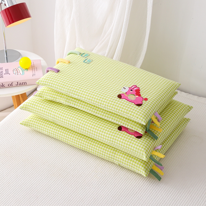 91家纺网 家纺一手货源 找家纺 （总）织布人 2026新款枕芯全棉彩虹条可拆洗幼儿园儿童枕头学生宿舍专用枕套+枕芯