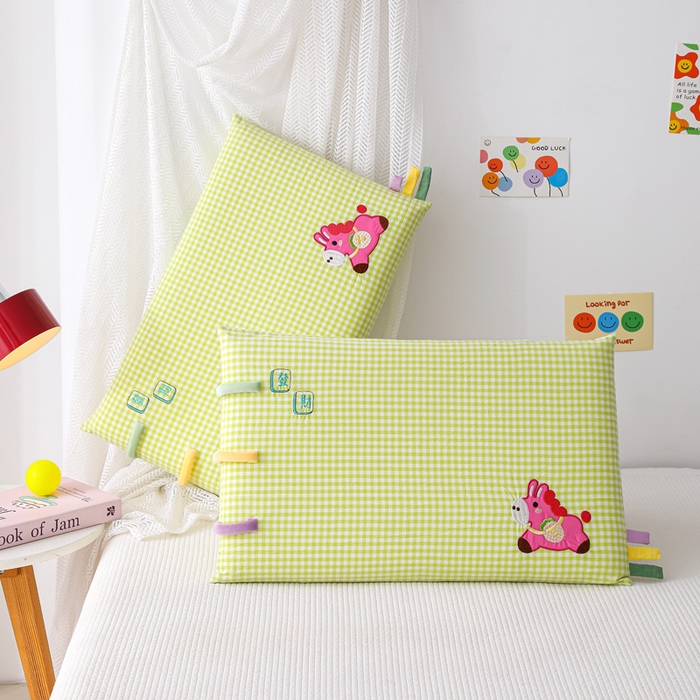 91家纺网 家纺一手货源 找家纺 （总）织布人 2026新款枕芯全棉彩虹条可拆洗幼儿园儿童枕头学生宿舍专用枕套+枕芯