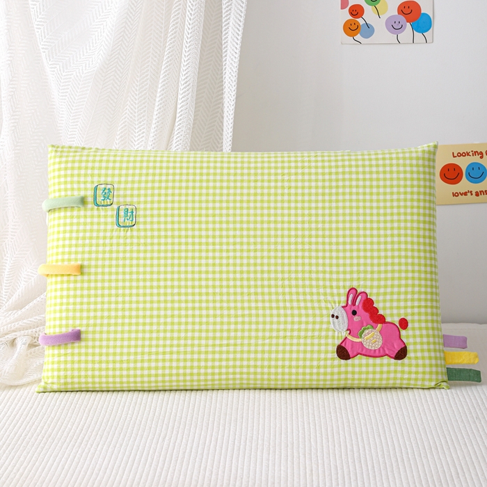 91家纺网 家纺一手货源 找家纺 （总）织布人 2026新款枕芯全棉彩虹条可拆洗幼儿园儿童枕头学生宿舍专用枕套+枕芯