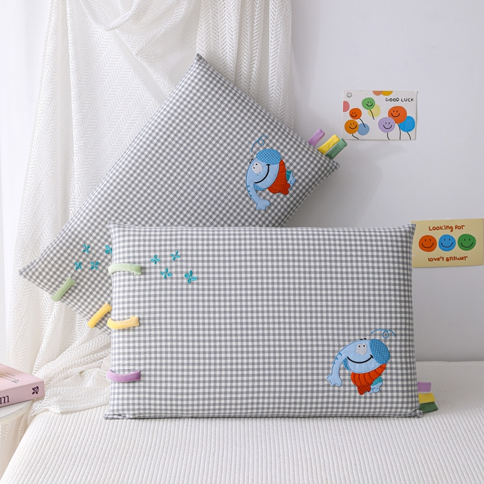 91家纺网 家纺一手货源 找家纺 织布人 2026新款枕芯全棉彩虹条可拆洗幼儿园儿童枕头学生宿舍专用枕套+枕芯 全棉彩虹条-风车小象