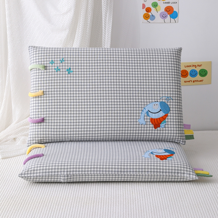 织布人 2026新款枕芯全棉彩虹条可拆洗幼儿园儿童枕头学生宿舍专用枕套+枕芯 全棉彩虹条-风车小象