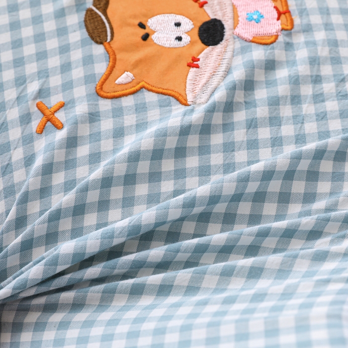 91家纺网 家纺一手货源 找家纺 织布人 2026新款枕芯全棉彩虹条可拆洗幼儿园儿童枕头学生宿舍专用枕套+枕芯 全棉彩虹条-森林小狐狸