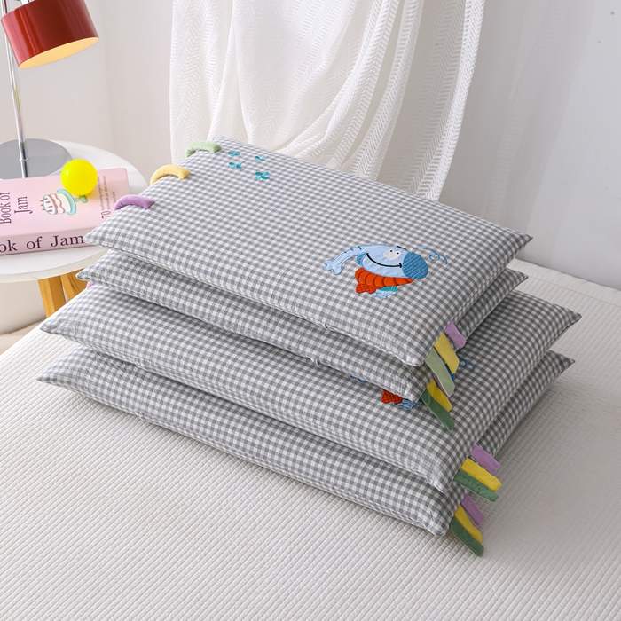 91家纺网 家纺一手货源 找家纺 织布人 2026新款枕芯全棉彩虹条可拆洗幼儿园儿童枕头学生宿舍专用枕套+枕芯 全棉彩虹条-风车小象