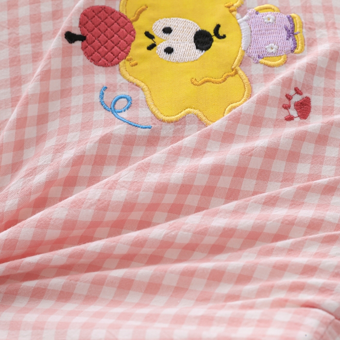 91家纺网 家纺一手货源 找家纺 织布人 2026新款枕芯全棉彩虹条可拆洗幼儿园儿童枕头学生宿舍专用枕套+枕芯 全棉彩虹条-苹果狗狗