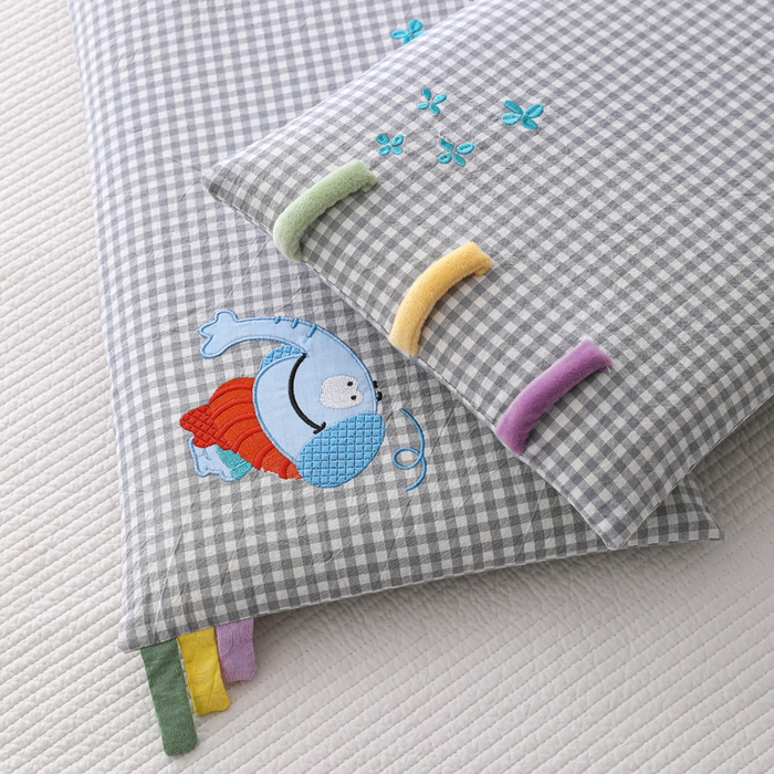 91家纺网 家纺一手货源 找家纺 织布人 2026新款枕芯全棉彩虹条可拆洗幼儿园儿童枕头学生宿舍专用枕套+枕芯 全棉彩虹条-风车小象