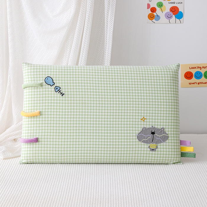 91家纺网 家纺一手货源 找家纺 织布人 2026新款枕芯全棉彩虹条可拆洗幼儿园儿童枕头学生宿舍专用枕套+枕芯 全棉彩虹条-小肥猫