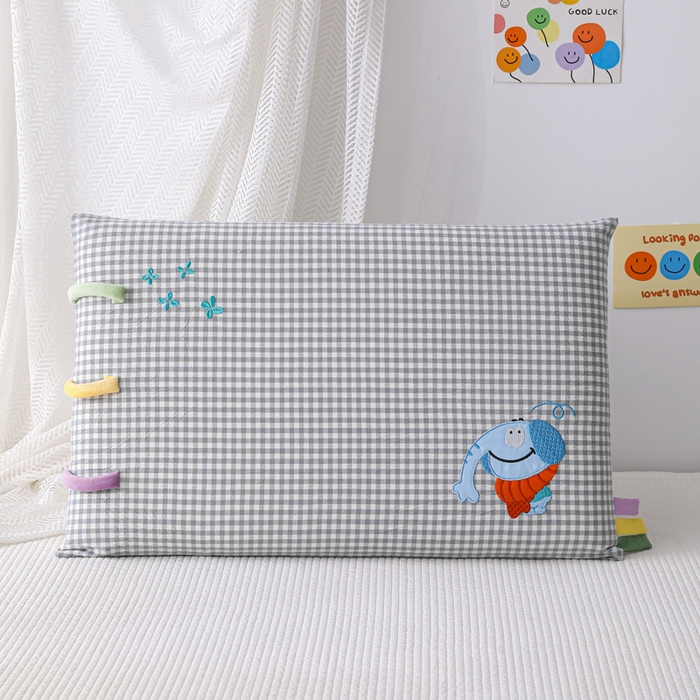 91家纺网 家纺一手货源 找家纺 织布人 2026新款枕芯全棉彩虹条可拆洗幼儿园儿童枕头学生宿舍专用枕套+枕芯 全棉彩虹条-风车小象