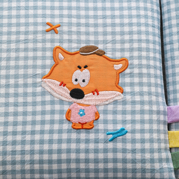 91家纺网 家纺一手货源 找家纺 织布人 2026新款枕芯全棉彩虹条可拆洗幼儿园儿童枕头学生宿舍专用枕套+枕芯 全棉彩虹条-森林小狐狸