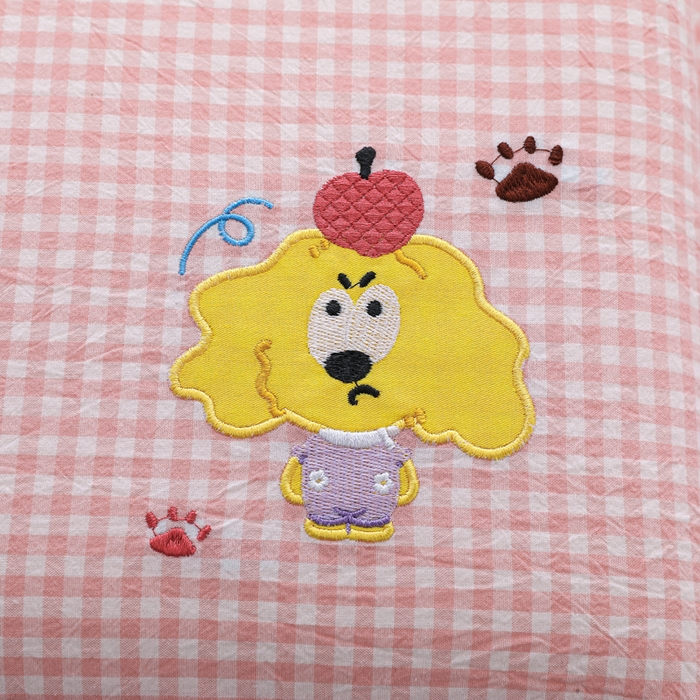 91家纺网 家纺一手货源 找家纺 织布人 2026新款枕芯全棉彩虹条可拆洗幼儿园儿童枕头学生宿舍专用枕套+枕芯 全棉彩虹条-苹果狗狗