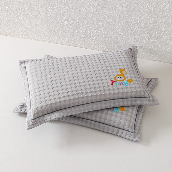 织布人 2026新款枕芯夏季凉感可拆洗幼儿园儿童枕头学生宿舍专用枕套+枕芯 音乐凉感豆儿童枕-灰色