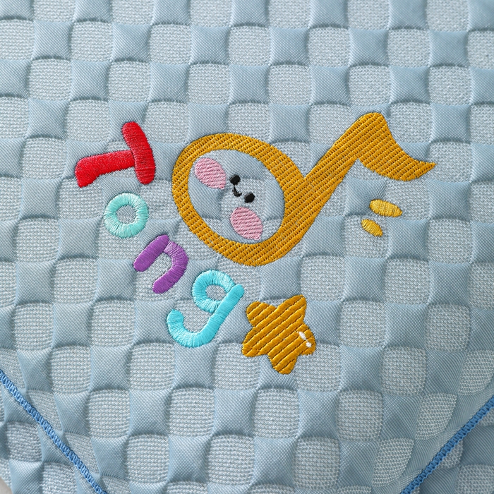 91家纺网 家纺一手货源 找家纺 织布人 2026新款枕芯夏季凉感可拆洗幼儿园儿童枕头学生宿舍专用枕套+枕芯 音乐凉感豆儿童枕-蓝色