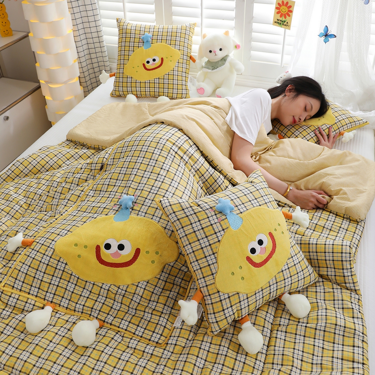 91家纺网 家纺一手货源 找家纺 照世家纺 2026新款多功能抱枕被-芒里偷闲 和熙