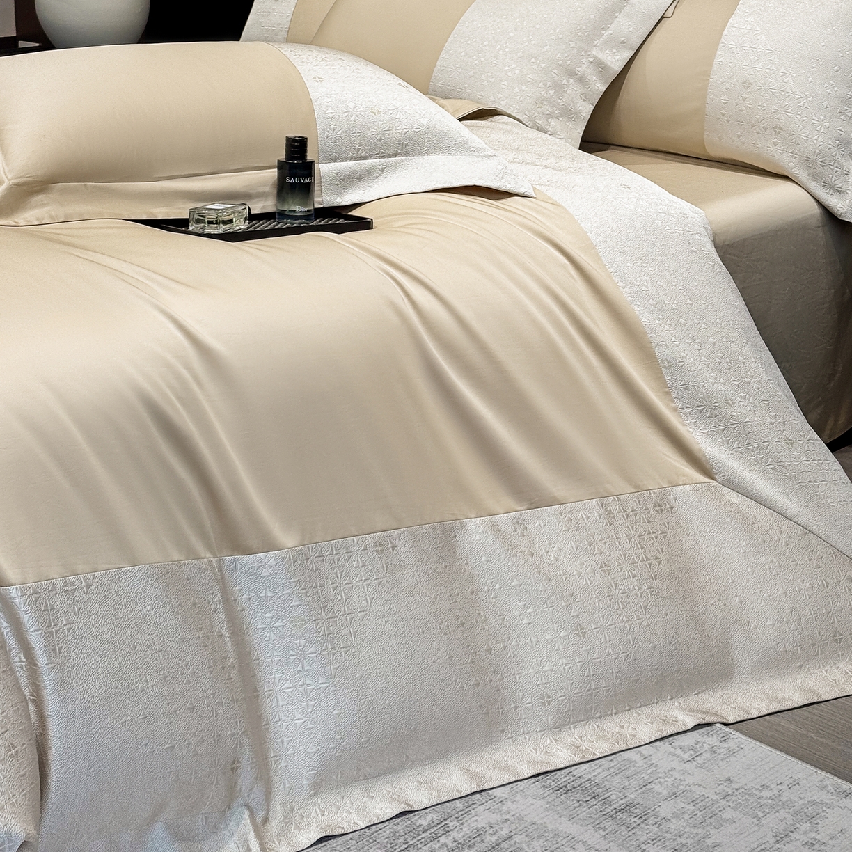 91家纺网 家纺一手货源 找家纺 （总）奥汀洛家纺 2026新款纯棉长绒棉大拼角厚织提花四件套