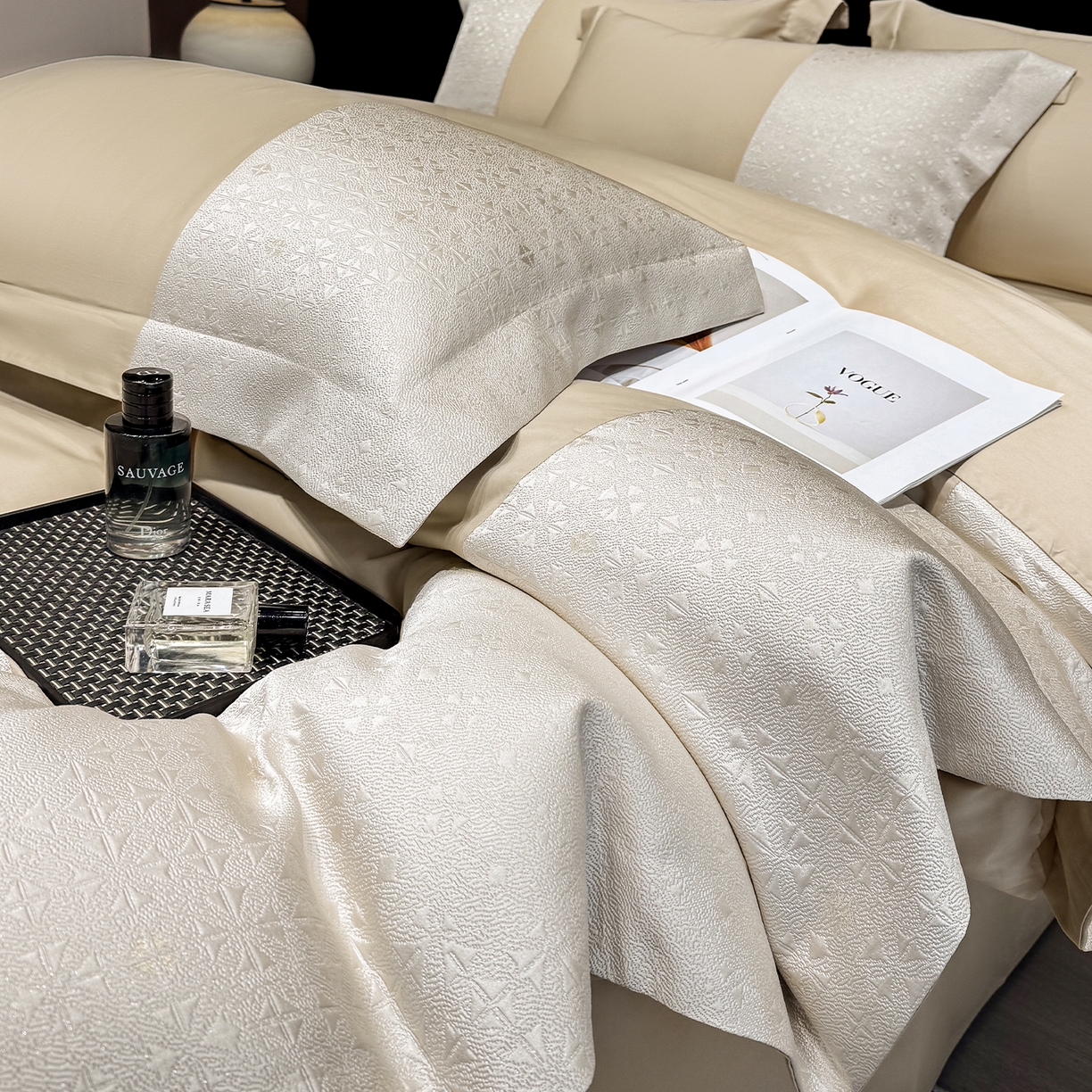 91家纺网 家纺一手货源 找家纺 （总）奥汀洛家纺 2026新款纯棉长绒棉大拼角厚织提花四件套