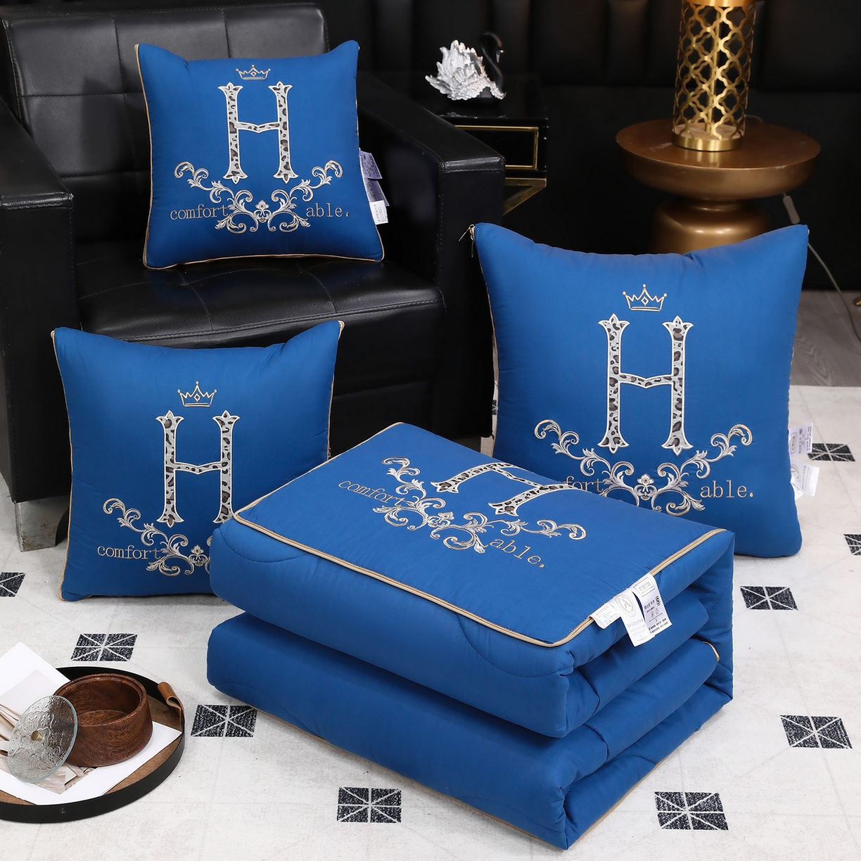 91家纺网 家纺一手货源 找家纺 （总）照世家纺 2026新款全棉安逸H款抱枕被