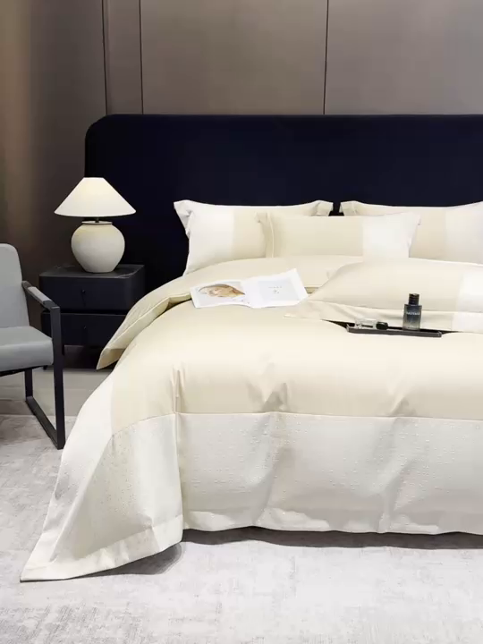 91家纺网 家纺一手货源 找家纺 （总）奥汀洛家纺 2026新款纯棉长绒棉大拼角厚织提花四件套