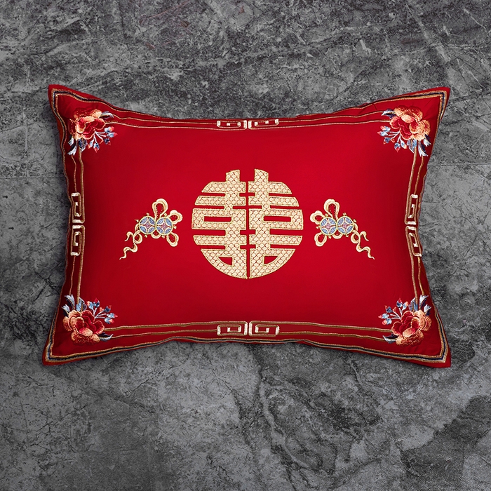 91家纺网 家纺一手货源 找家纺 （总）蒂爵 2026年重绣性价比款长绒棉提花全棉纯棉绣花婚庆四件套多件套大红色刺绣结床上用品