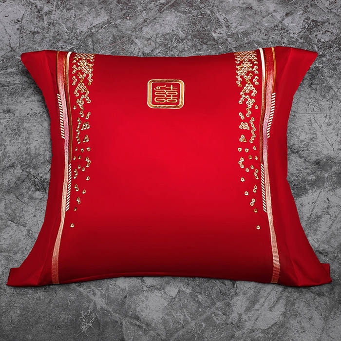 91家纺网 家纺一手货源 找家纺 （总）蒂爵 2026年重绣性价比款长绒棉提花全棉纯棉绣花婚庆四件套多件套大红色刺绣结床上用品