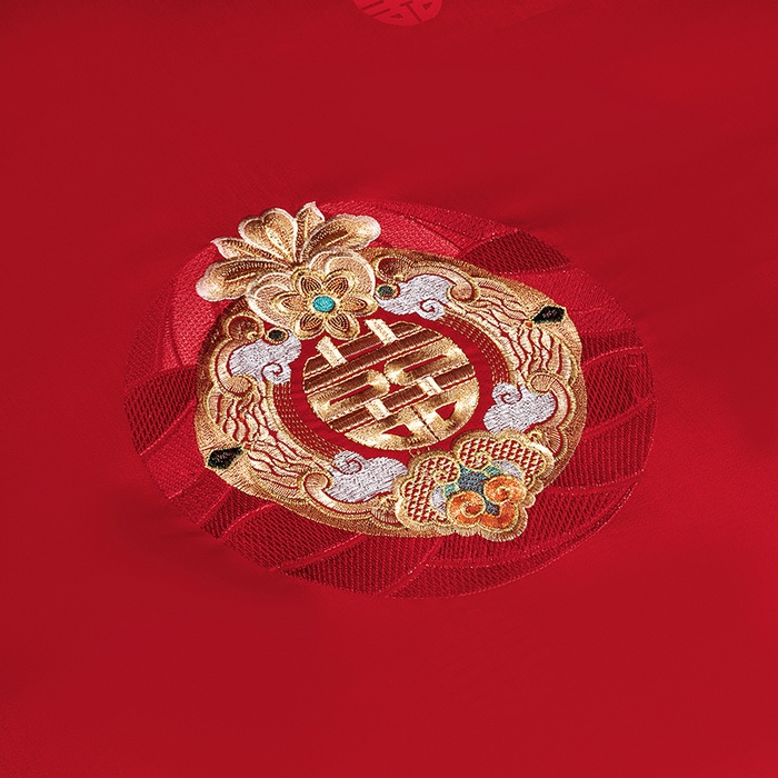 91家纺网 家纺一手货源 找家纺 蒂爵 2026年重绣性价比款长绒棉提花全棉纯棉绣花婚庆四件套多件套大红色刺绣结床上用品 国色天香