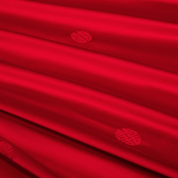 91家纺网 家纺一手货源 找家纺 蒂爵 2026年重绣性价比款长绒棉提花全棉纯棉绣花婚庆四件套多件套大红色刺绣结床上用品 国色天香