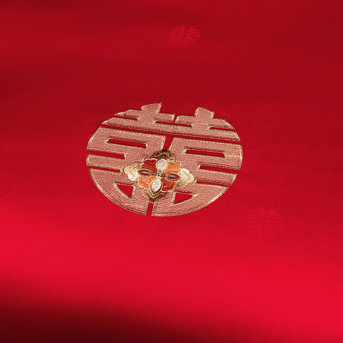 91家纺网 家纺一手货源 找家纺 蒂爵 2026年重绣性价比款长绒棉提花全棉纯棉绣花婚庆四件套多件套大红色刺绣结床上用品 花开纳福