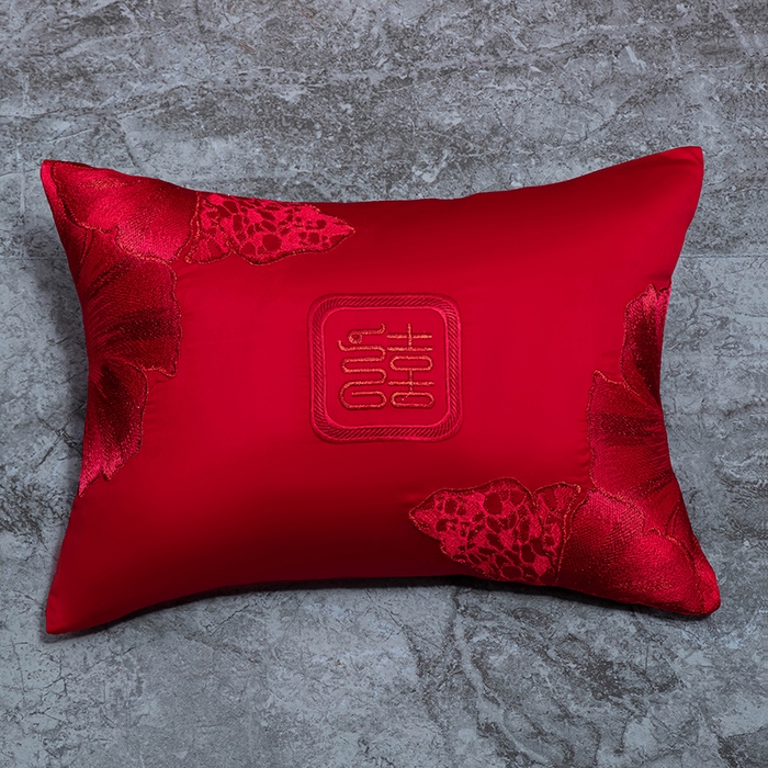 91家纺网 家纺一手货源 找家纺 蒂爵 2026年重绣性价比款长绒棉提花全棉纯棉绣花婚庆四件套多件套大红色刺绣结床上用品 欢天喜地