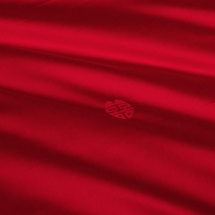 91家纺网 家纺一手货源 找家纺 蒂爵 2026年重绣性价比款长绒棉提花全棉纯棉绣花婚庆四件套多件套大红色刺绣结床上用品 欢天喜地