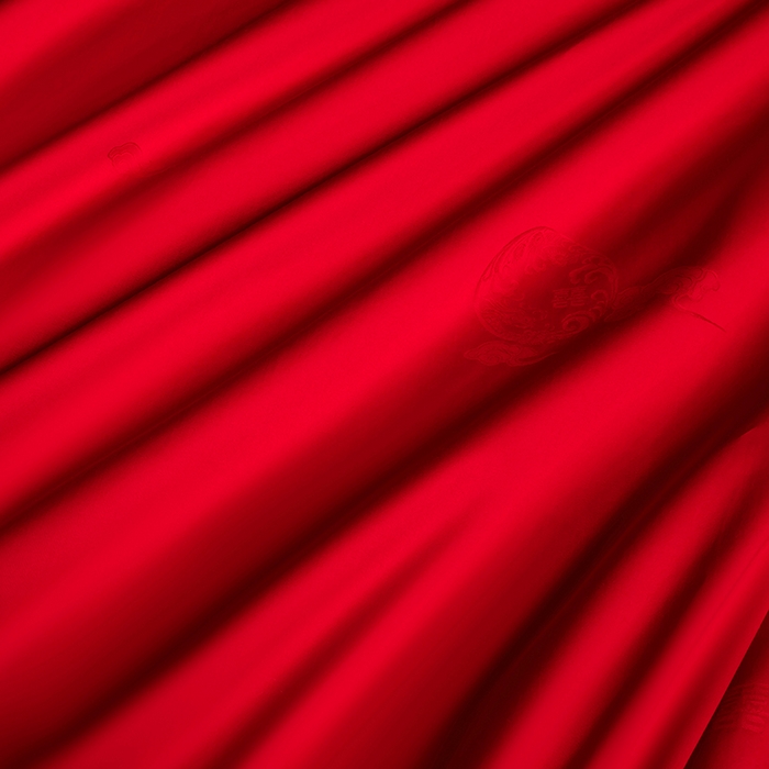 91家纺网 家纺一手货源 找家纺 蒂爵 2026年重绣性价比款长绒棉提花全棉纯棉绣花婚庆四件套多件套大红色刺绣结床上用品 良辰美景