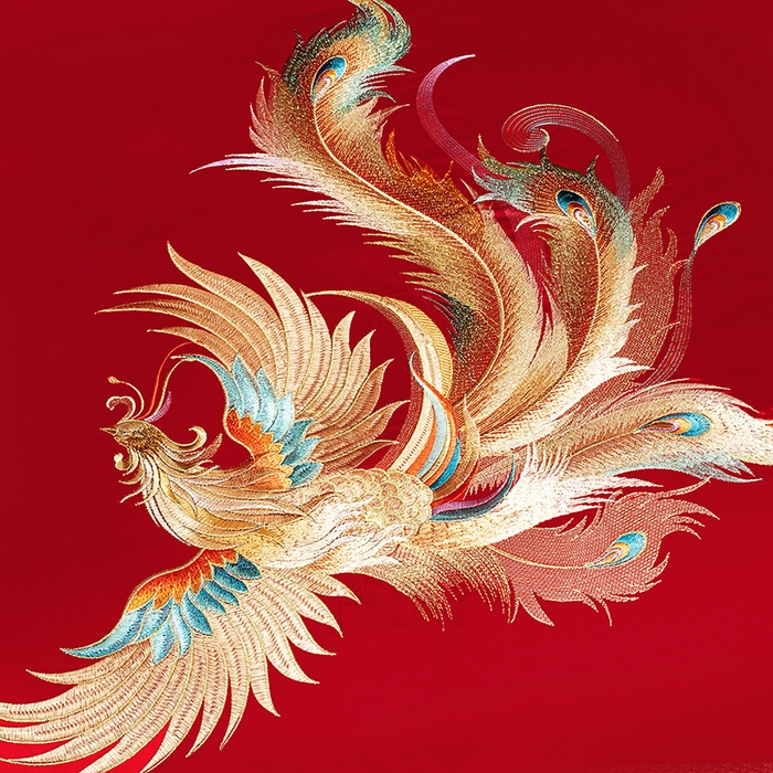 91家纺网 家纺一手货源 找家纺 蒂爵 2026年重绣性价比款长绒棉提花全棉纯棉绣花婚庆四件套多件套大红色刺绣结床上用品 龙飞凤舞