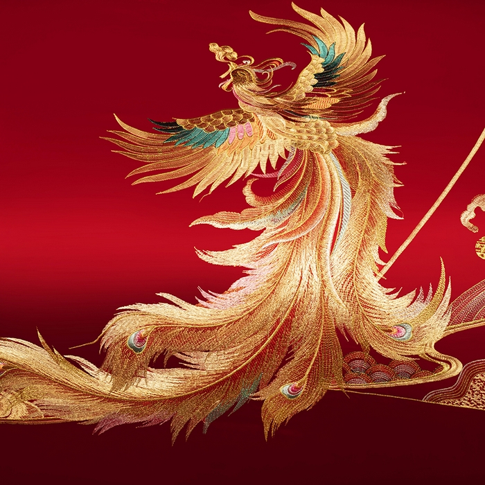 91家纺网 家纺一手货源 找家纺 蒂爵 2026年重绣性价比款长绒棉提花全棉纯棉绣花婚庆四件套多件套大红色刺绣结床上用品 龙凤挚爱