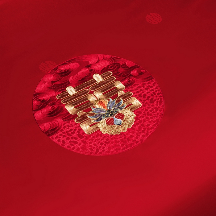 91家纺网 家纺一手货源 找家纺 蒂爵 2026年重绣性价比款长绒棉提花全棉纯棉绣花婚庆四件套多件套大红色刺绣结床上用品 如意芳华