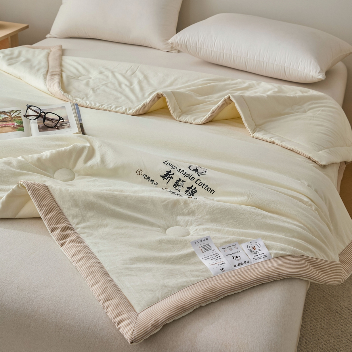 91家纺网 家纺一手货源 找家纺 （总）棉森家纺 2026新款水洗棉新疆棉花夏被