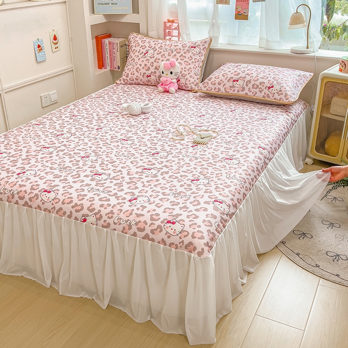 91家纺网 家纺一手货源 找家纺 （总）莱米家纺 2026新款斜纹凉感床裙冰豆豆系列