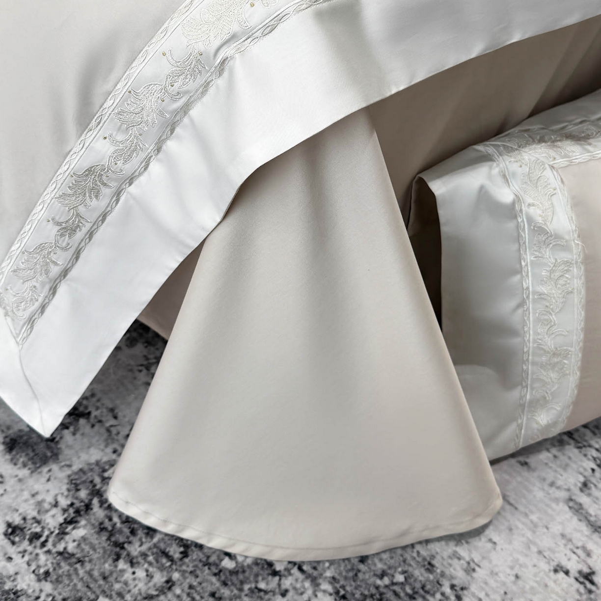 91家纺网 家纺一手货源 找家纺 （总） 2026新款A类贡缎长绒棉纯棉刺绣四件套-兰芙