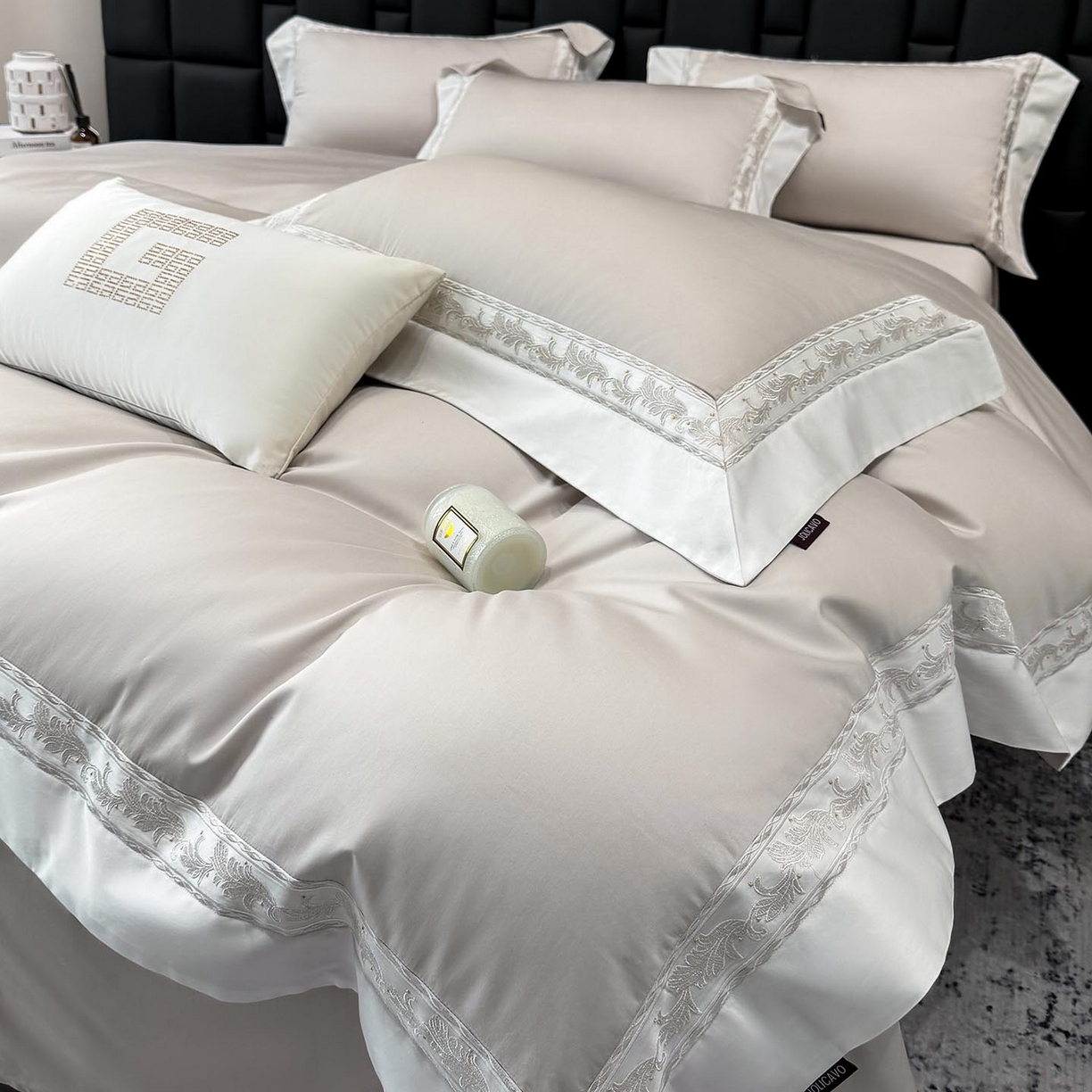 91家纺网 家纺一手货源 找家纺 （总） 2026新款A类贡缎长绒棉纯棉刺绣四件套-兰芙