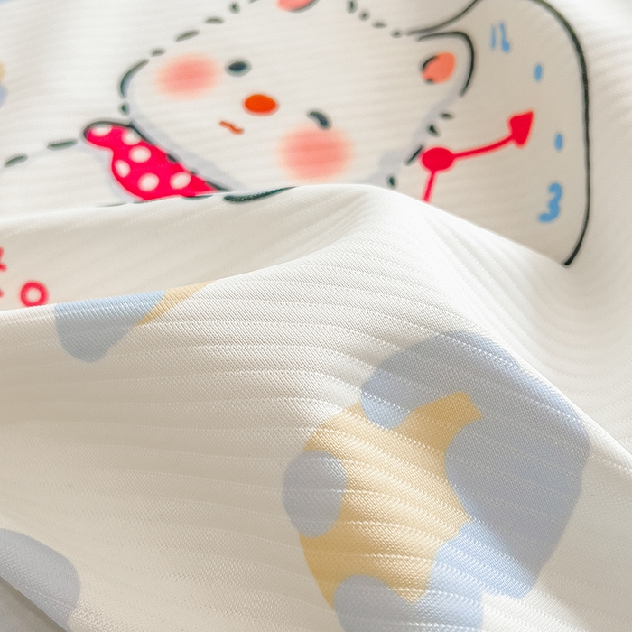 91家纺网 家纺一手货源 找家纺 莱米家纺 2026新款斜纹凉感床笠冰豆豆系列 泡芙小狗