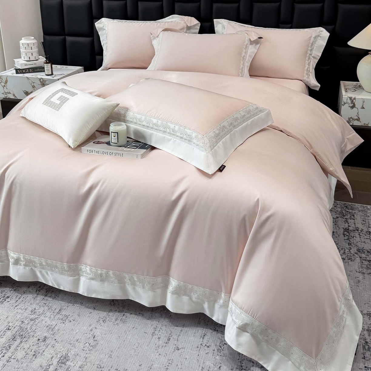 91家纺网 家纺一手货源 找家纺 （总）2026新款A类贡缎长绒棉纯棉刺绣四件套-兰芙