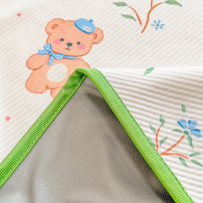 91家纺网 家纺一手货源 找家纺 莱米家纺 2026新款斜纹凉感床笠冰豆豆系列 叶子小熊