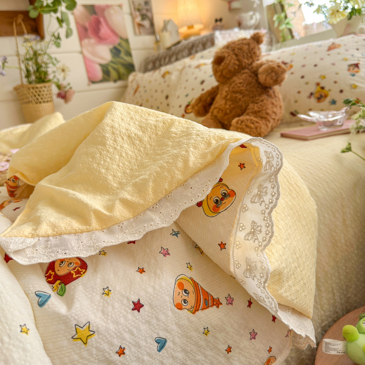 91家纺网 家纺一手货源 找家纺 （总）初念 2026新款泡芙纱全花边夏被四件套