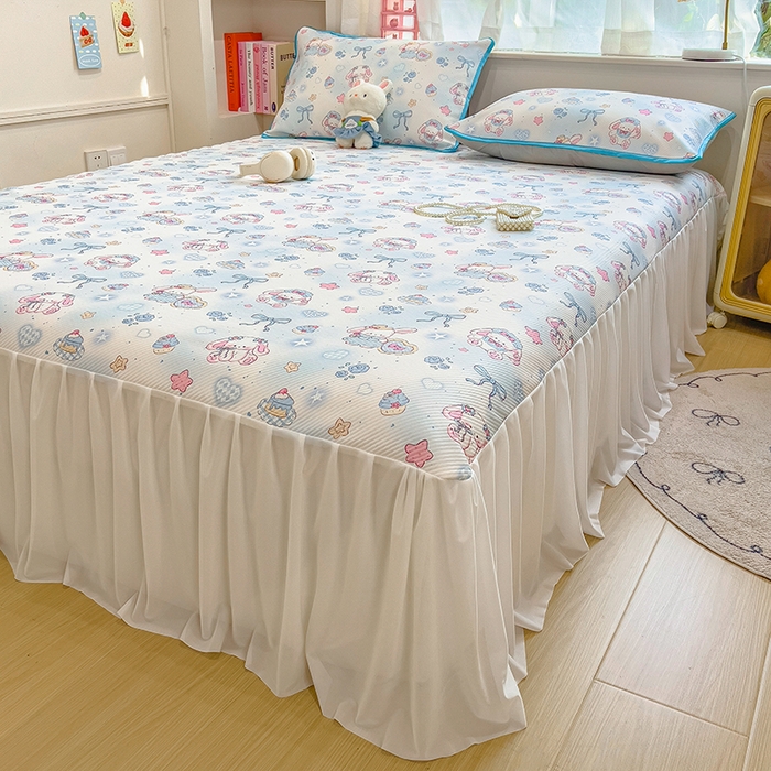 91家纺网 家纺一手货源 找家纺 莱米家纺 2026新款斜纹凉感床裙冰豆豆系列 萌宠甜兔