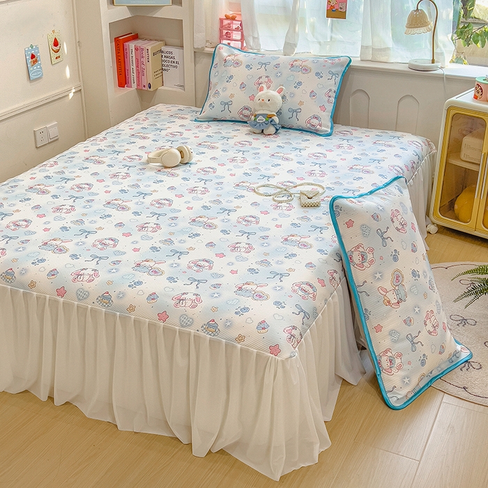 91家纺网 家纺一手货源 找家纺 莱米家纺 2026新款斜纹凉感床裙冰豆豆系列 萌宠甜兔