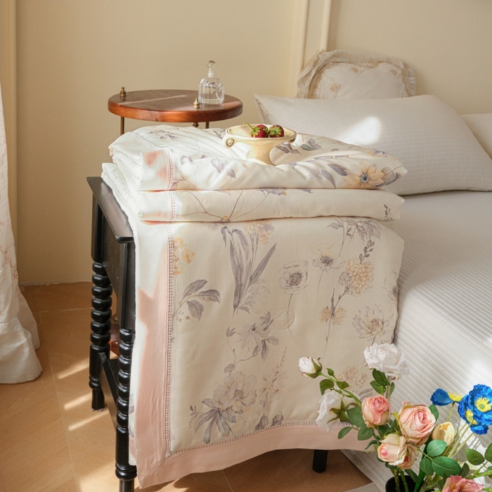 91家纺网 家纺一手货源 找家纺 雅高家居 2026春夏-麻本纪天丝亚麻法式竹纤维夏被夏凉被空调被子被芯（控价288元以上） 絮语